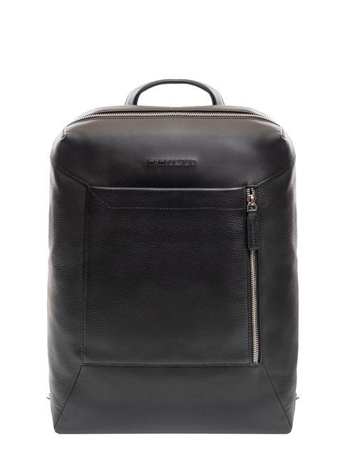 MOMO DESIGN SQUARED Leather backpack for 15" laptop black - Laptop backpacks