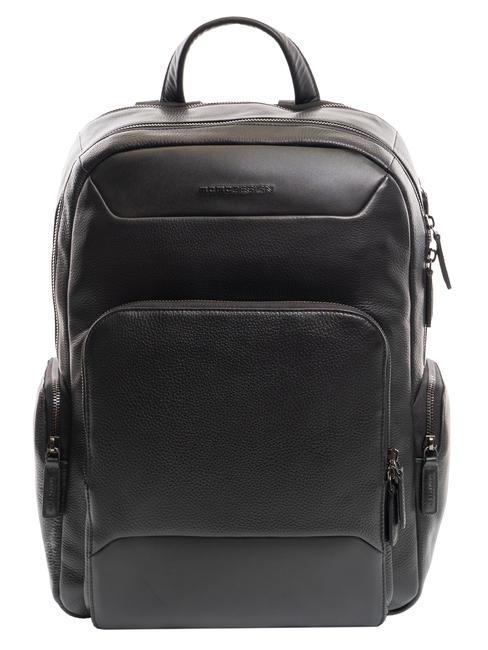 MOMO DESIGN GRAINED LEATHER Leather backpack for 15.6" laptop black - Laptop backpacks