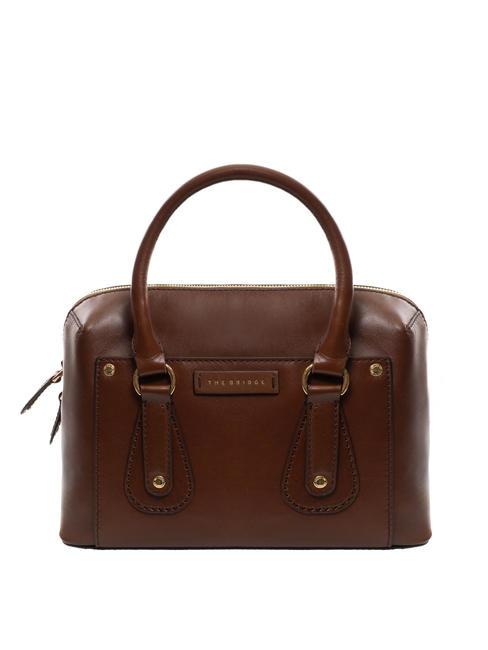THE BRIDGE CECILIA Leather trunk bag with shoulder strap BROWN - Women’s Bags