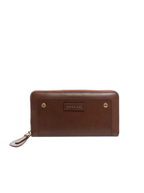 THE BRIDGE CECILIA Large zip around leather wallet BROWN - Women’s Wallets