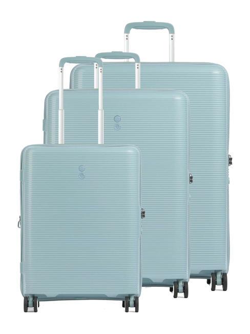 ECHOLAC FORZA Set of 3 expandable trolleys: cabin+medium+large coastal blue - Trolley Set