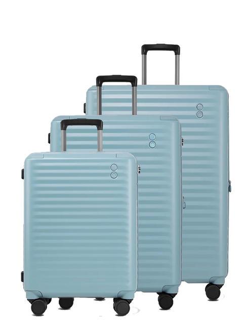 ECHOLAC CELESTRA BLX Set of 3 trolleys: cabin, medium and large expandable slate blue - Trolley Set