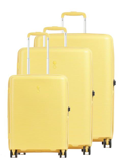 ECHOLAC FORZA Set of 3 expandable trolleys: cabin+medium+large yellow - Trolley Set