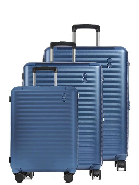 ECHOLAC CELESTRA BLX Set of 3 trolleys: cabin, medium and large expandable navy - Trolley Set