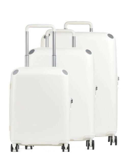 ECHOLAC PANDA Set of 3 trolleys: cabin+medium+large ivory white - Trolley Set