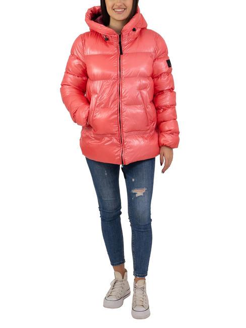 DEKKER MARTFLY NIK Short quilted down jacket tea rose/cordovan leather - Women's down jackets