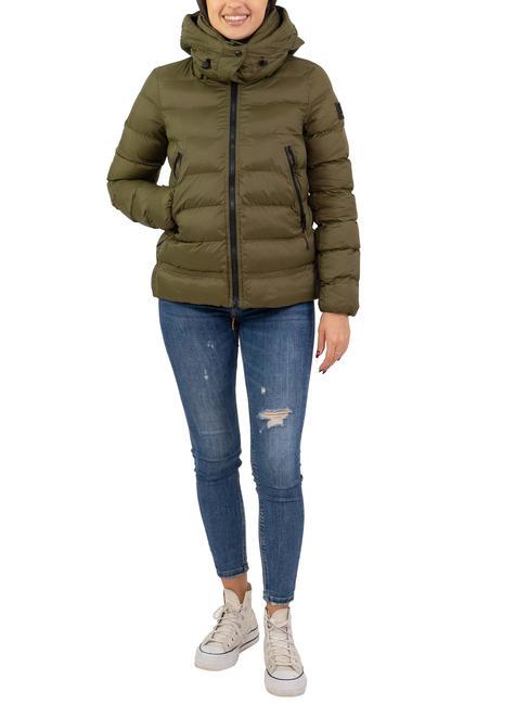 DEKKER NISTON NY Short down jacket with hood dark olive - Women's down jackets