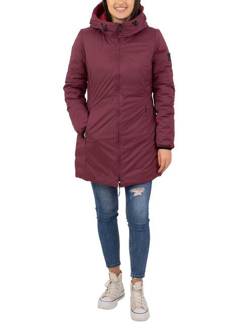 DEKKER BARIO NY DOUBLE Double-sided down jacket with hood Cordovan leather - Tabasco - Women's down jackets