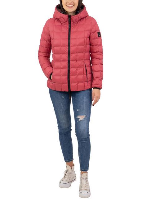 DEKKER SCIRE NY DOUBLE Double-sided down jacket with hood Cordovan leather - Tabasco - Women's down jackets