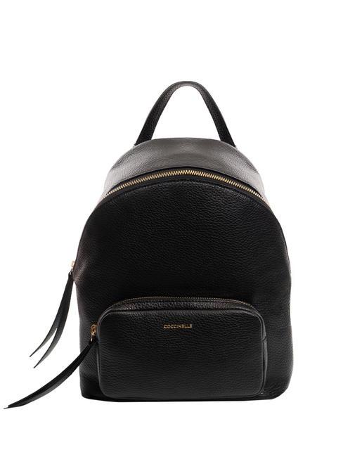 COCCINELLE JEN Hammered leather backpack Black - Women’s Bags