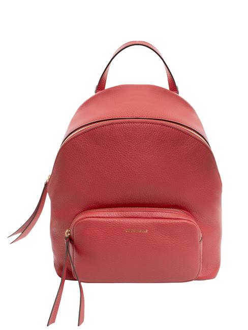 COCCINELLE JEN Hammered leather backpack cranberries - Women’s Bags