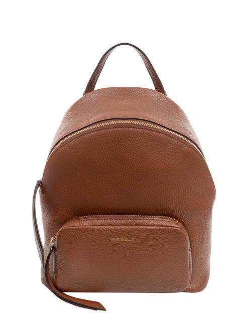 COCCINELLE JEN Hammered leather backpack BRULE - Women’s Bags
