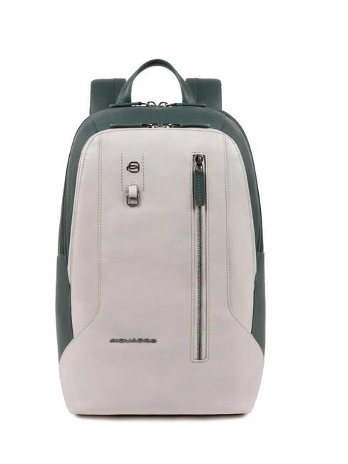 PIQUADRO backpack HAKONE, 14 "PC holder grey green - Laptop backpacks