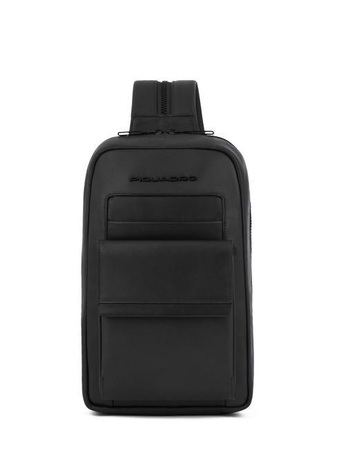 PIQUADRO FINN  Backpack / Shoulder bag in leather Black - Laptop backpacks