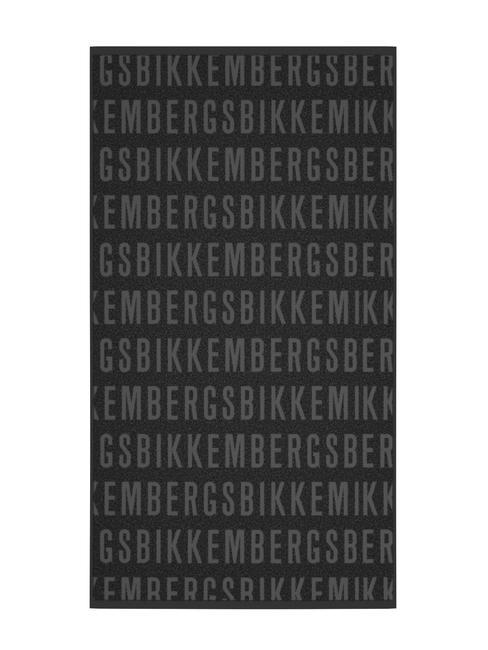 BIKKEMBERGS LOGO ALL OVER Cotton beach towel black - Travel Accessories