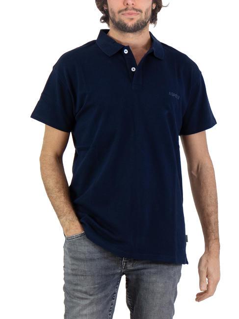 ASPESI BASIC Short sleeve stretch polo shirt navy - Polo shirt