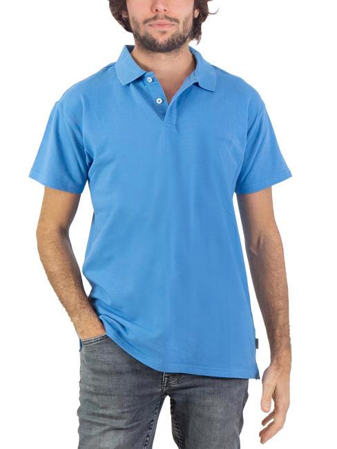 ASPESI BASIC Short sleeve stretch polo shirt light blue - Polo shirt