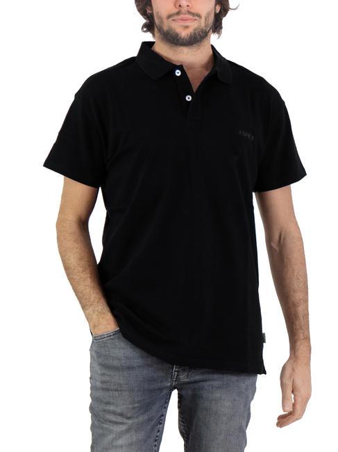 ASPESI BASIC Short sleeve stretch polo shirt black - Polo shirt