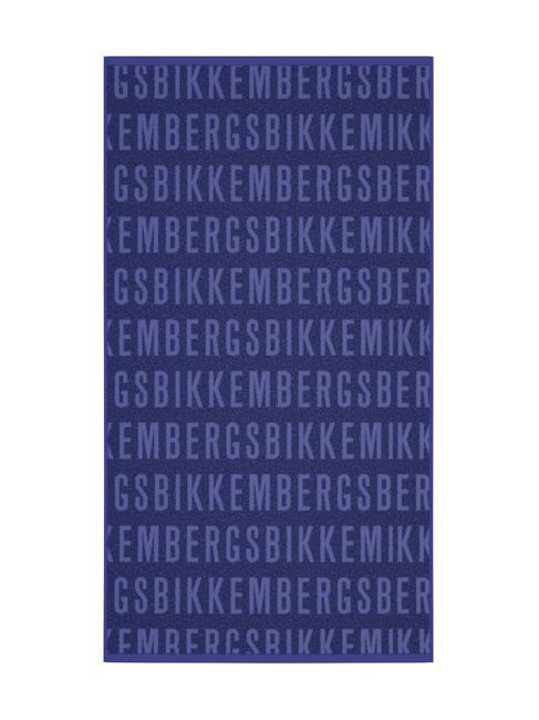 BIKKEMBERGS LOGO ALL OVER Cotton beach towel clematis blue - Travel Accessories