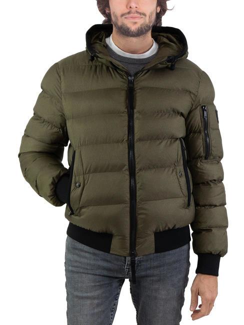 DEKKER TAMBOR NF Nylon bomber jacket dark olive - Men's down jackets