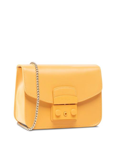 FURLA METROPOLIS MINI  METROPOLIS MINI Micro Bag with shoulder strap, in leather sunflower - Women’s Bags