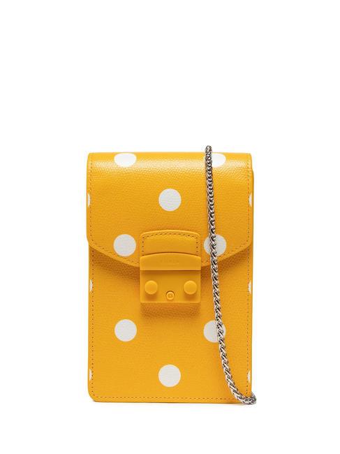FURLA METROPOLIS Micro chain shoulder bag in leather pollen tones - Women’s Bags