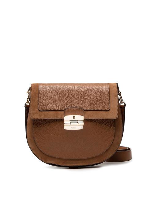 FURLA CLUB 2 Leather shoulder bag cognac - Women’s Bags