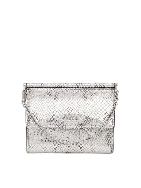 FURLA NINFA Leather wallet with chain silver tones - Women’s Wallets
