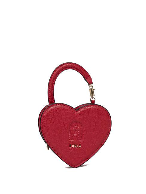FURLA LOVELY Leather heart coin purse RUBY - Women’s Wallets
