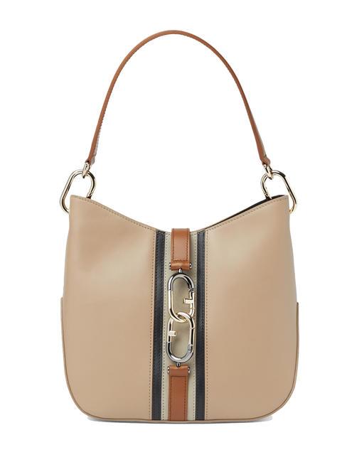 FURLA SIRENA Leather shoulder bag with shoulder strap greige tones - Women’s Bags