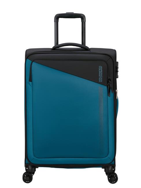 AMERICAN TOURISTER DARING DASH Medium expandable trolley black blue - Semi-rigid Trolley Cases