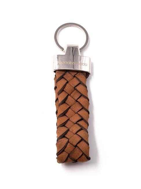 ROCCOBAROCCO INTRECCIO Leather key ring tan - Key holders