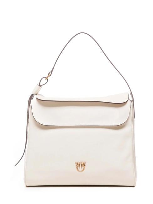 PINKO LEAF Leather shoulder bag silk white-antique gold - Women’s Bags