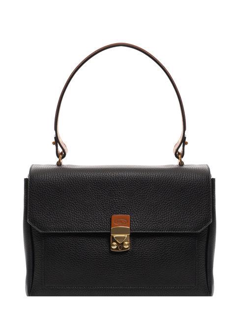 BRIC’S DUOMO Leather handbag with shoulder strap Black / Tabacc - Women’s Bags