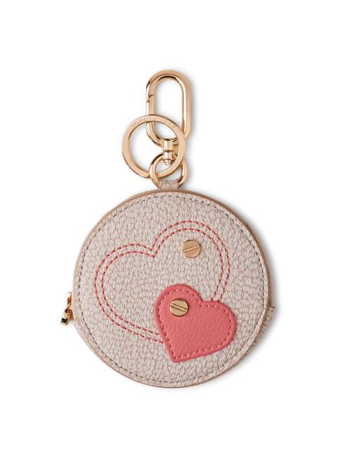 BORBONESE KEYRING Heart charm key ring 15 sand/tea roses - Key holders