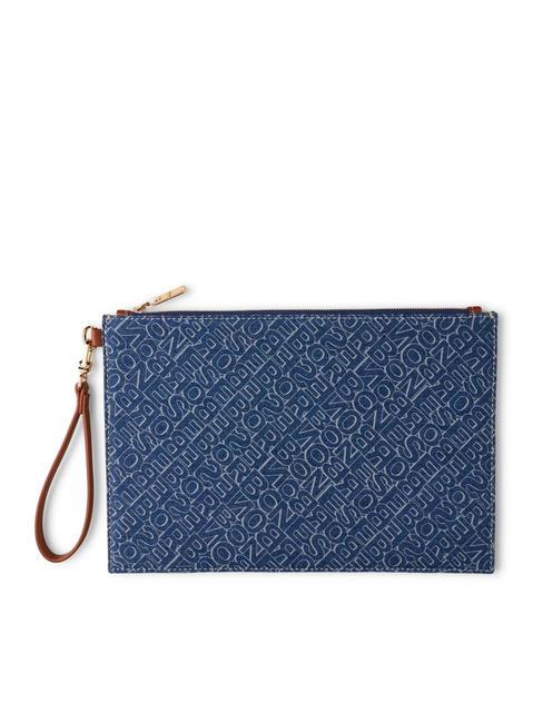 BORBONESE DENIMANIA Clutch bag with cuff blue/terracotta - Women’s Bags