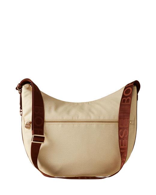 BORBONESE LUNA M LUNA Hobo bag, Medium chamomile/leather - Women’s Bags