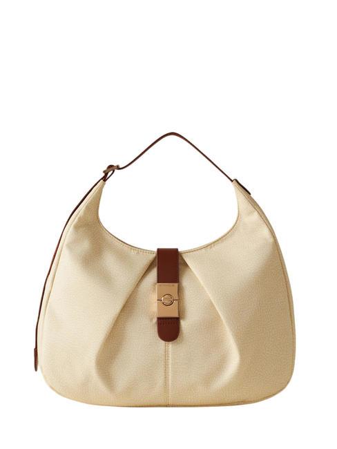 BORBONESE CORTINA NYLON OP Medium shoulder bag chamomile/leather - Women’s Bags