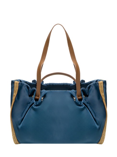 BORBONESE NEW ORBIT NYLON Double handle bag prussian blue/op natural - Women’s Bags