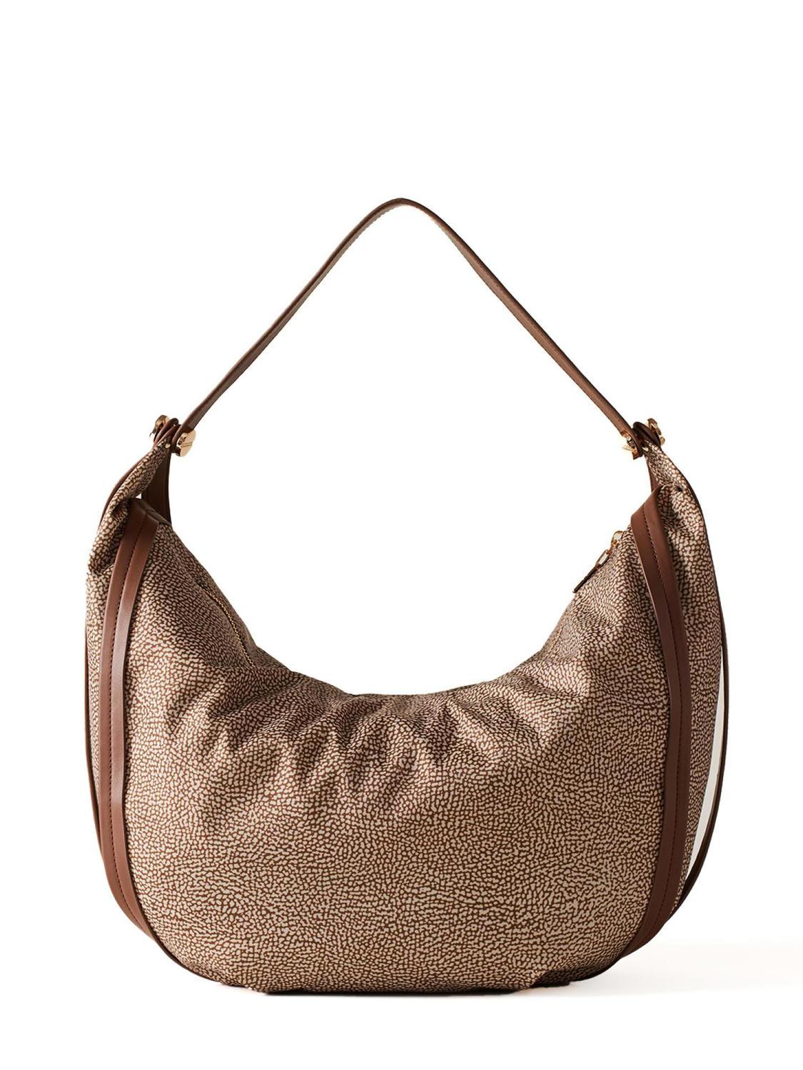 Borbonese New Orbit Nylon Op Large Shoulder Bag With Shoulder Strap Beiger Sea Buy At Outlet Prices
