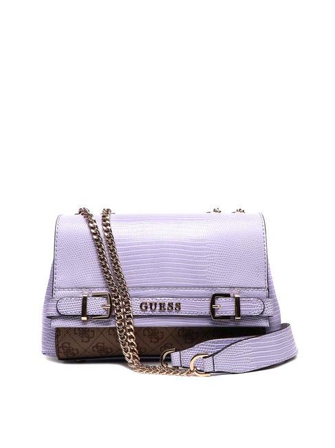 GUESS SESTRI Shoulder bag with flap milk logo/lavender - Women’s Bags