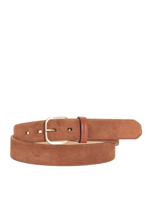 THE BRIDGE SUEDE Suede belt BROWN - Belts