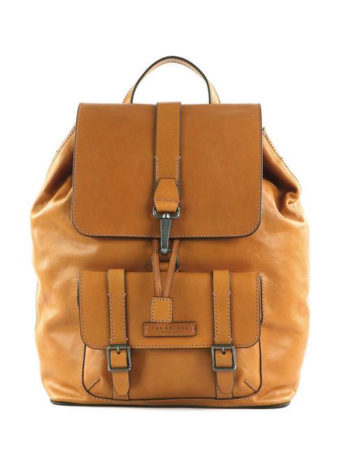 THE BRIDGE CESARE  Leather backpack biscuit abb. gold - Laptop backpacks