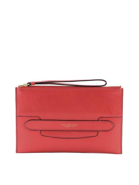 THE BRIDGE LUCREZIA Leather clutch bag grilled salmon gold - Women’s Bags