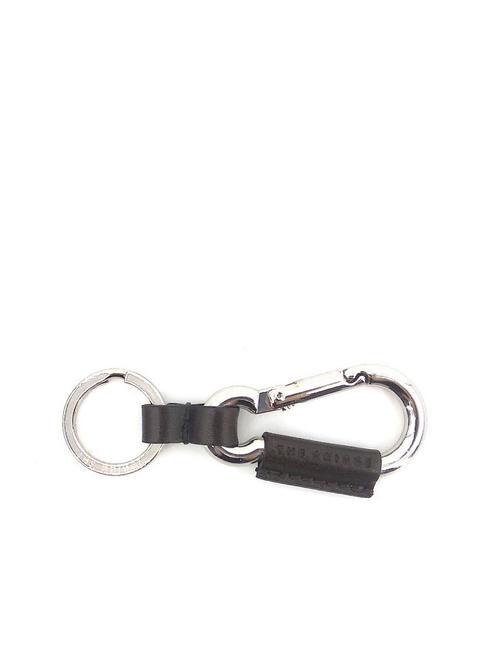 THE BRIDGE DUCCIO Leather and metal key ring chestnut abb. nickel - Key holders