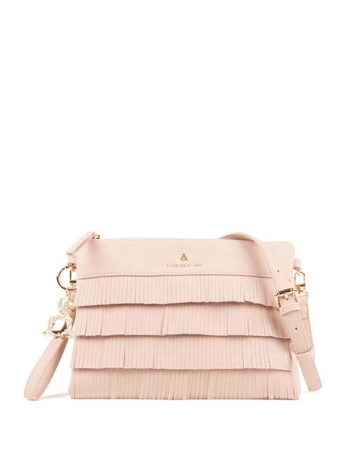 L'ATELIER DU SAC LOVE ACTUALLY Clutch bag with fringes blush roses - Women’s Bags