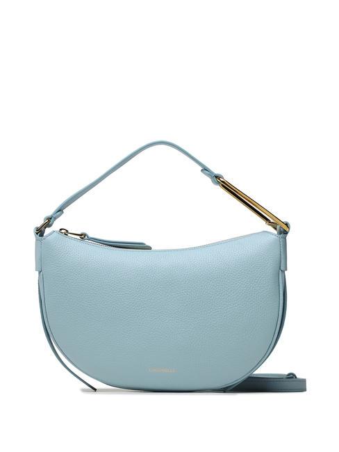 COCCINELLE PRISCILLA Bag with shoulder strap, in leather blue aquarelle - Women’s Bags