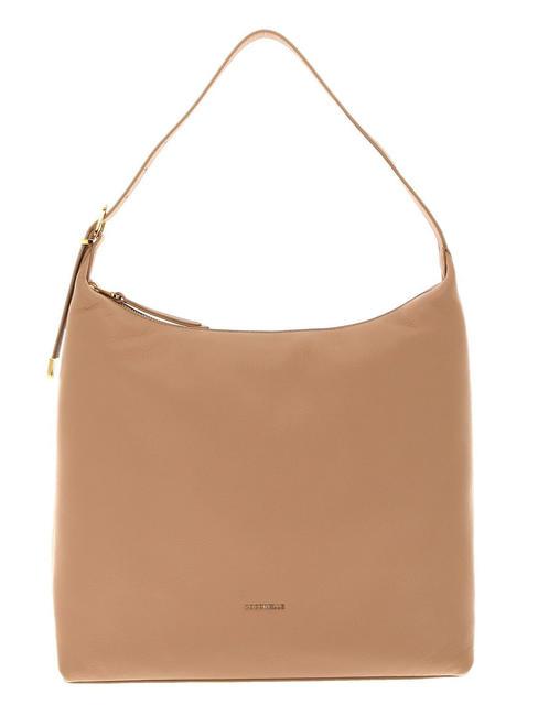 COCCINELLE GLEEN Grained leather hobo bag toasted - Women’s Bags