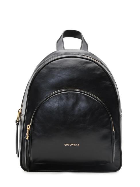COCCINELLE GLEEN ROCK Crackle leather backpack Black - Women’s Bags
