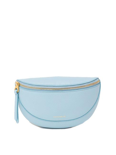 COCCINELLE SOLE Hammered leather mini shoulder bag blue aquarelle - Women’s Bags